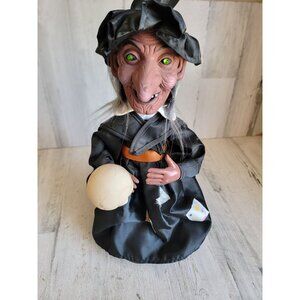 Rennoc vintage witch animated scary skull Halloween prop decor